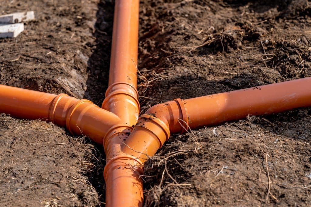 sewage system made of PVC pipes